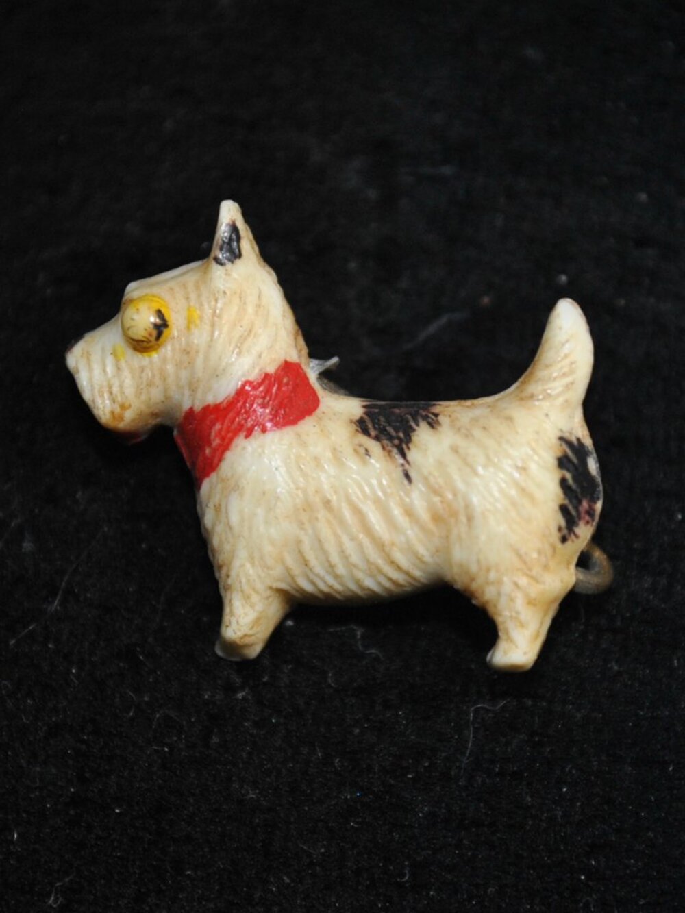 Vintage Little Celluloid Scottie Dog Brooch